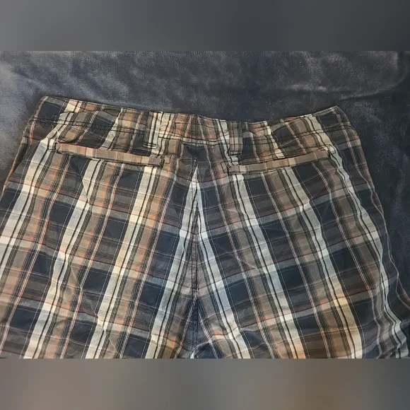 Vintage BKE Plaid Bermuda Shorts Men's Size 36 Brown/Black/Orange 100% Cotton - Picture 10 of 12